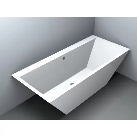 Cada freestanding compozit Coloana Temza 179.2x79.6 cm alb lucios