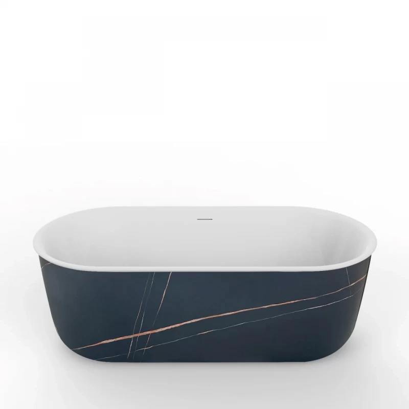 Cada freestanding Coloana Nirvana 170x78 cm acril alb-albastru