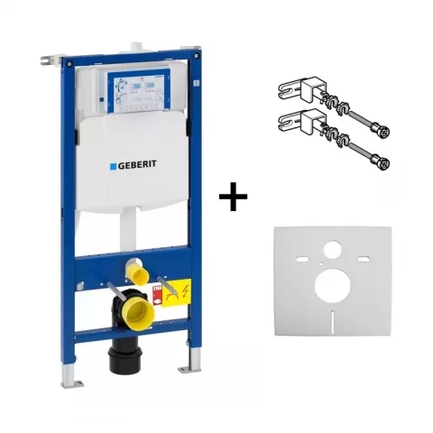 Set promo Rezervor WC incastrat cu cadru si izolare fonica, Geberit Duofix Sigma, 12 cm