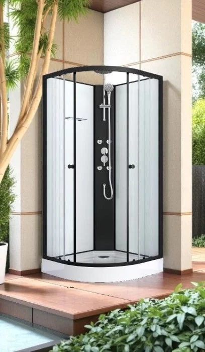 Cabina de dus completa RELOAD, semirotunda, fara plafon, 90x90x232cm - PS16B