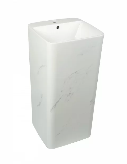 Lavoar freestanding ceramic H15-CUG01-M – design pătrat marmorat