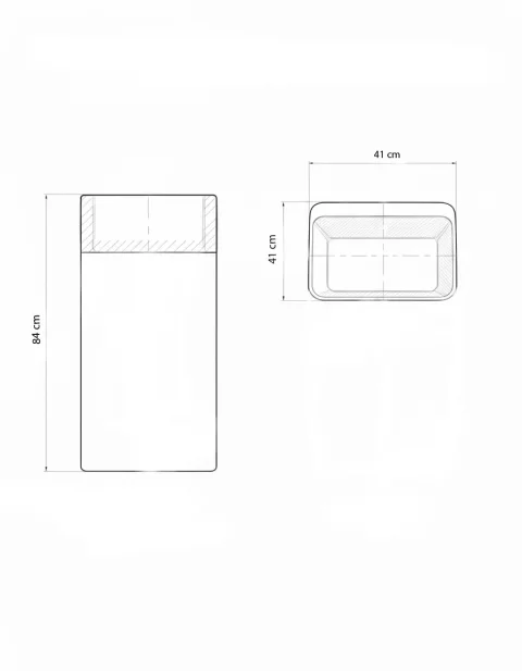Lavoar freestanding ceramic H15-CUG01-M – design pătrat marmorat