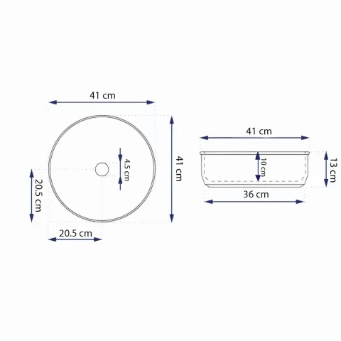 Lavoar ceramic rotund A747-P841M cu design marmorat