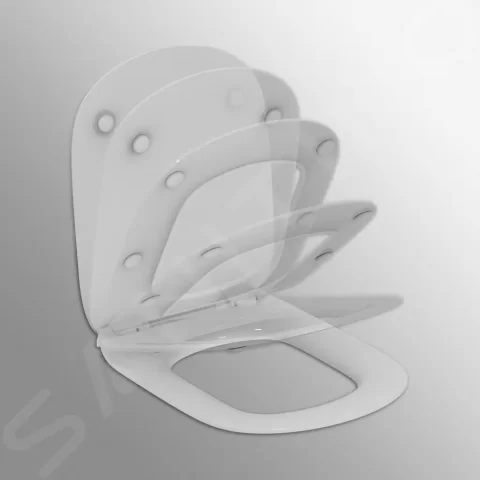 Vas wc Hansgrohe GladeLake S cu capac soft-close suspendat fără margine alb lucios