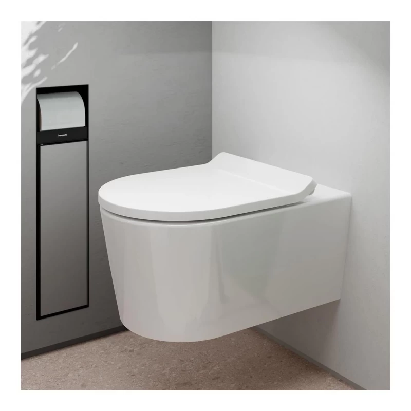 Vas wc Hansgrohe EluPura S AquaFall, fara capac, alb