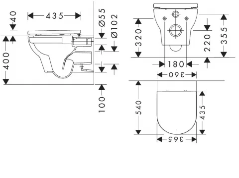 Vas wc Hansgrohe GladeLake S cu capac soft-close suspendat fără margine alb lucios