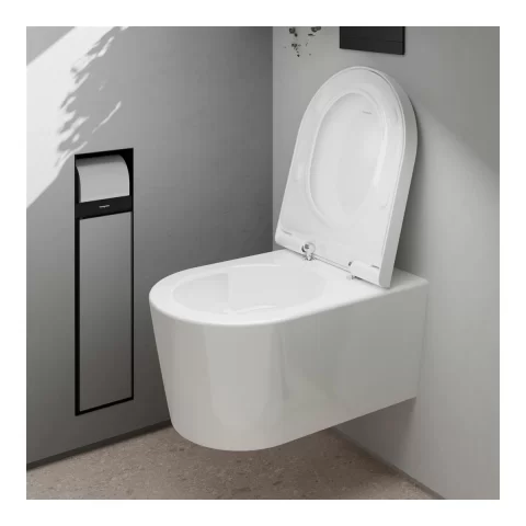 Vas wc Hansgrohe EluPura S AquaFall, fara capac, alb