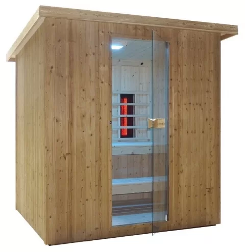 Sauna finlandeza mixta de exterior Sanotechnik Lahti 5-6 persoane 201,5x181,5x200,2cm