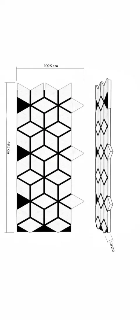 PANOU RIFLAJ DECORATIV CUBIC WOOD - STEJAR NATUR XYPT-12