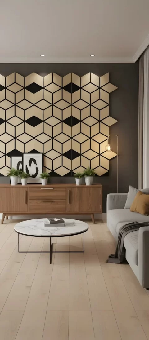 PANOU RIFLAJ DECORATIV CUBIC WOOD - STEJAR NATUR XYPT-12