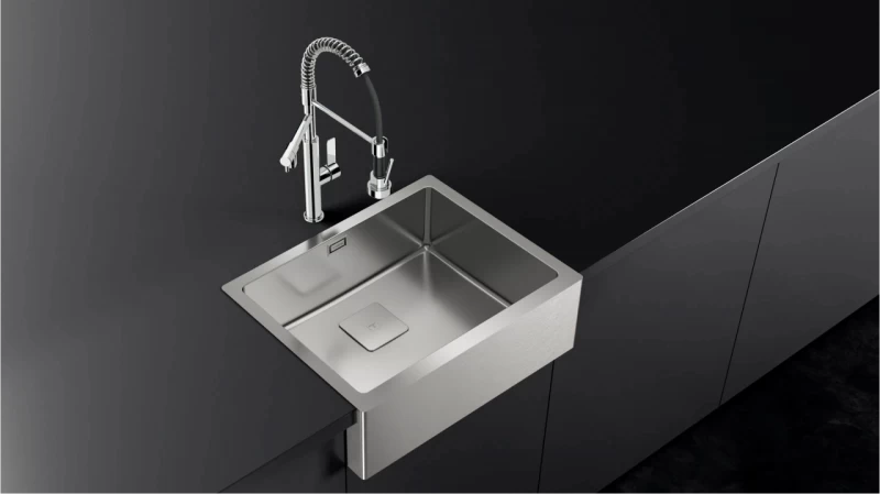 Chiuveta bucatarie Teka American Professional, front inox masiv, 595x468mm, adancime cuva 20cm, SilentSmart, inox