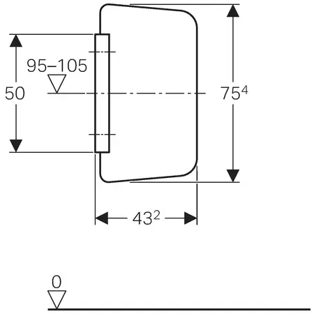 Geberit Accesorii - Partiție pisoar, sticlă umbră