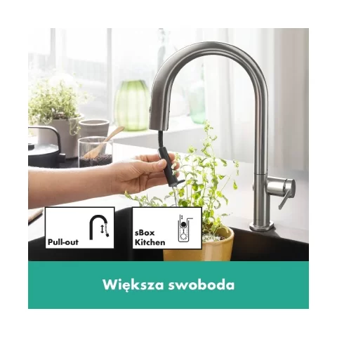 Hansgrohe Aqittura M91 baterie de bucatarie cu filtru pe picior oţel inoxidabil 76836800