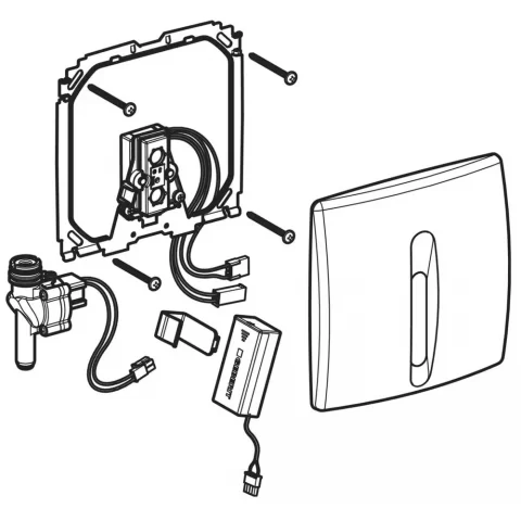 Sistem de comanda a spalarii pentru pisoar Geberit gri cu alimentare electrica