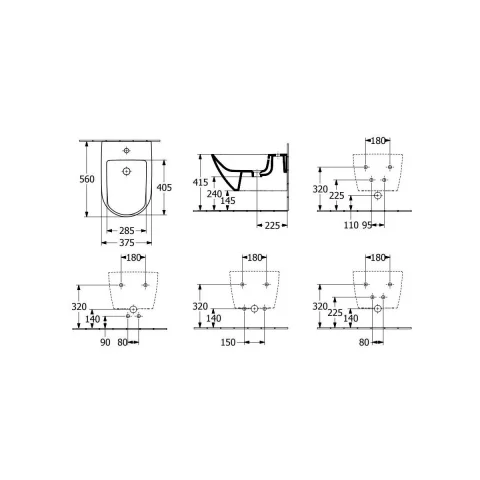 Bideu suspendat Villeroy & Boch Subway 3.0, alb