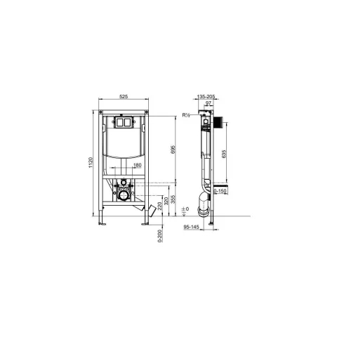 Corp încastrat Villeroy & Boch ViConnect pentru vas wc suspendat 92242700