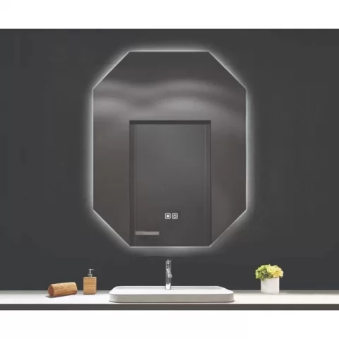 Oglindă, Fluminia, Turner Ambient 60, 8 laturi, cu iluminare LED, 3 culori, dezaburire