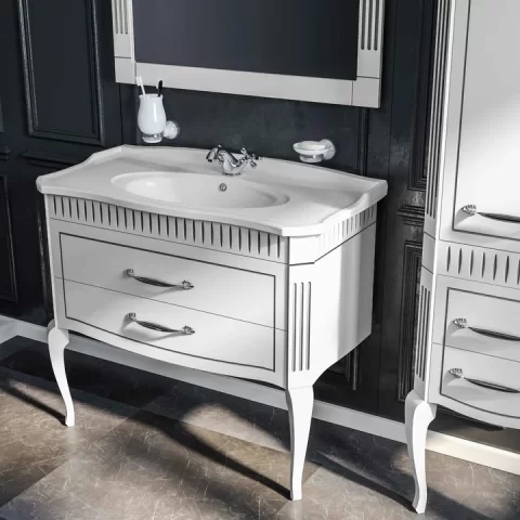 Mobilier de baie pe pardoseală Royal Alb