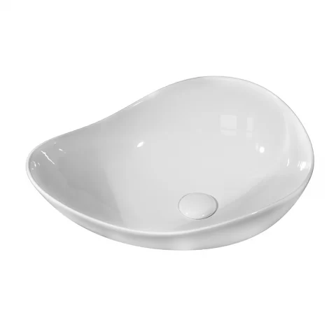 Lavoar pe blat, Fluminia, Aloe-51, amorf, 51 x 40 cm, alb