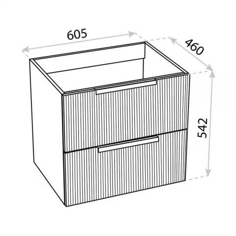 Mobilier pentru lavoar pe blat Spectrum, Omaha, finisaj riflat, 60 cm, alb
