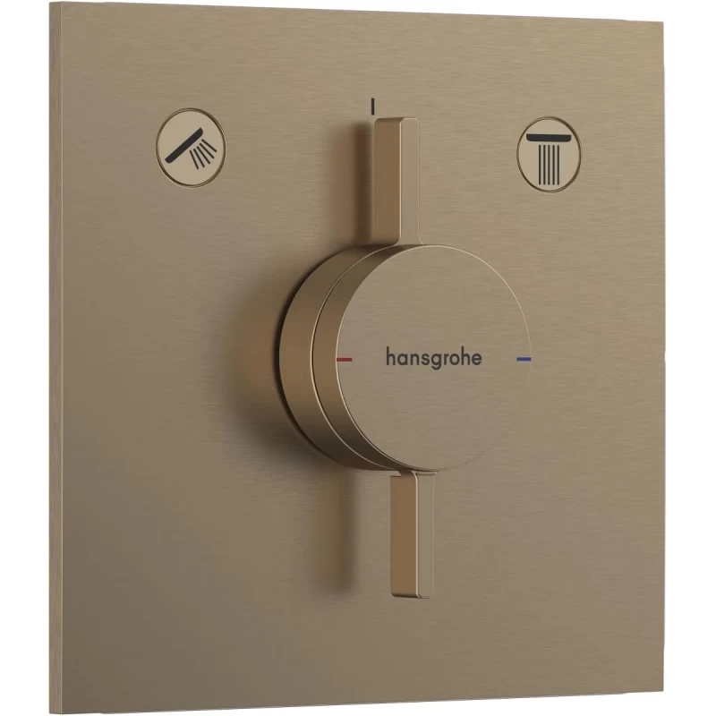 Baterie dus incastrata bronz periat Hansgrohe DuoTurn E 2 functii