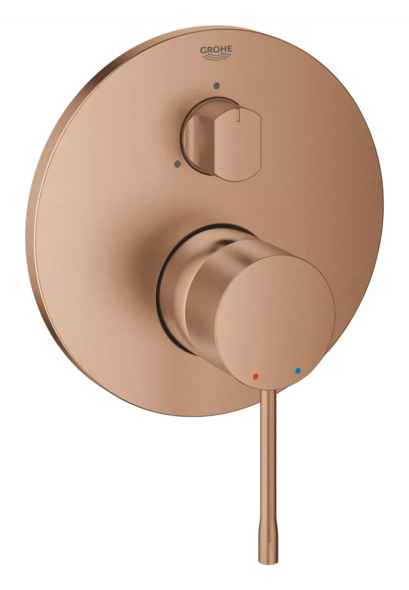 Unitate comanda Grohe Essence, aparenta, 3 iesiri, diverter, necesita valva, mat, cupru, 