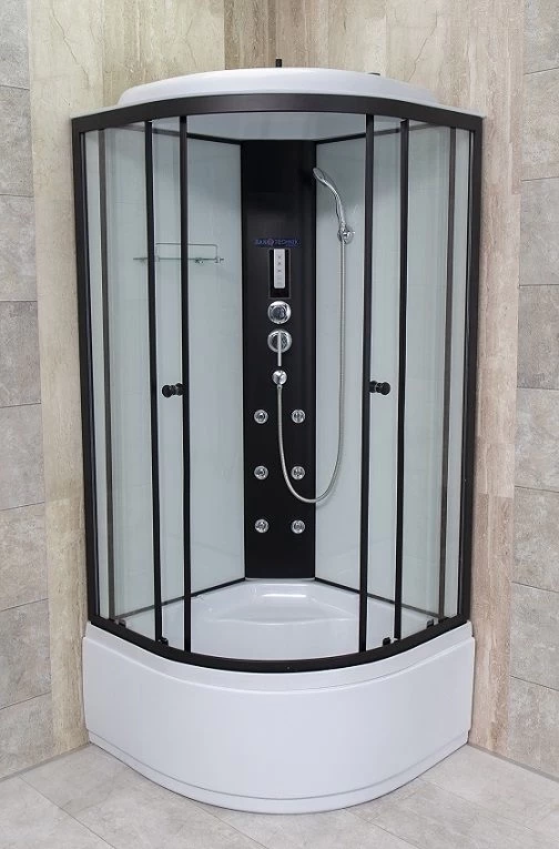 Cabina de dus completa, Future Black, 90x90x215 cm