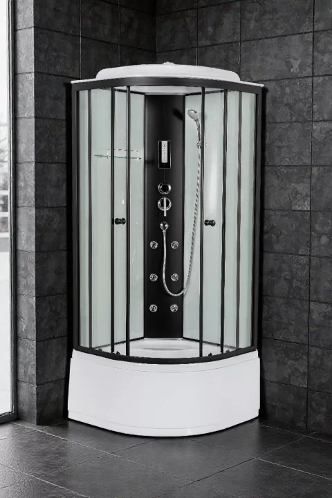 Cabina de dus completa, Future Black, 90x90x215 cm