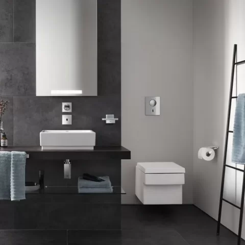 Vas wc suspendat, Rimless, PureGuard, alb lucios, Grohe Cube Ceramic 3924500H