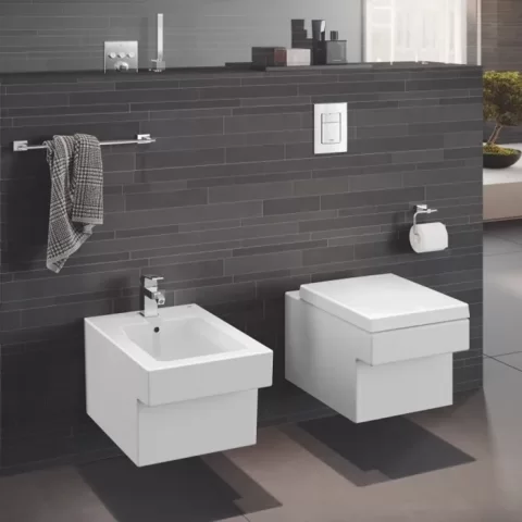 Vas wc suspendat, Rimless, PureGuard, alb lucios, Grohe Cube Ceramic 3924500H