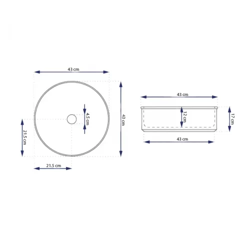 Lavoar Coloana din ceramica premium, alb marmorat cu accente aurii, 43 cm
