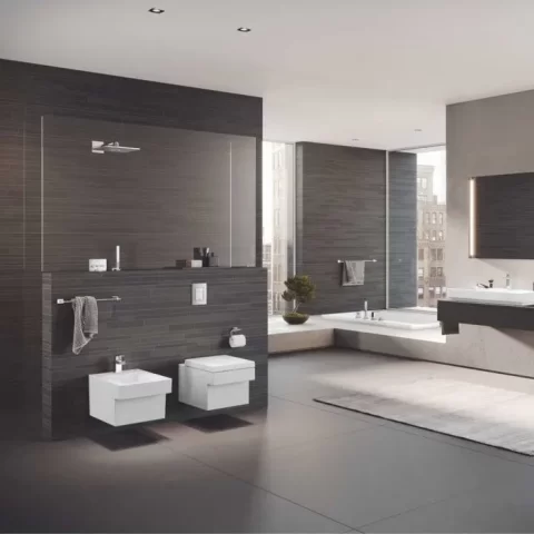 Vas wc suspendat, Rimless, PureGuard, alb lucios, Grohe Cube Ceramic 3924500H