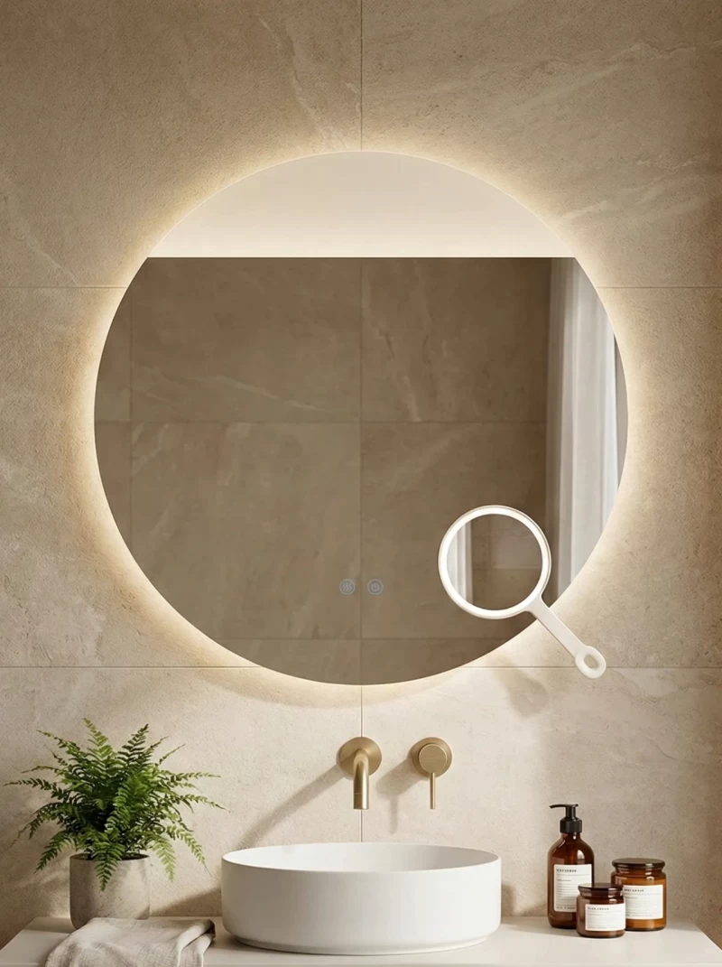 Oglinda baie LED 80 cm cu tehnologie COB si functie de dezaburire