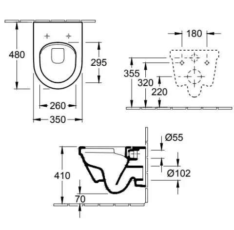 Set PROMO Villeroy&Boch Architectura vas WC Rimless Direct Flush si capac Soft Close 48x35xH34 cm