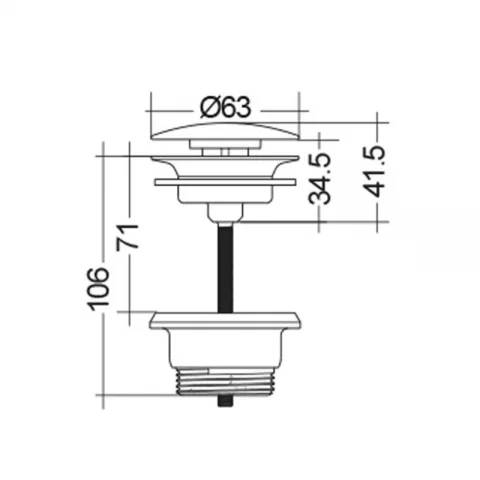 Ventil pentru lavoar Rak din ceramica, alb