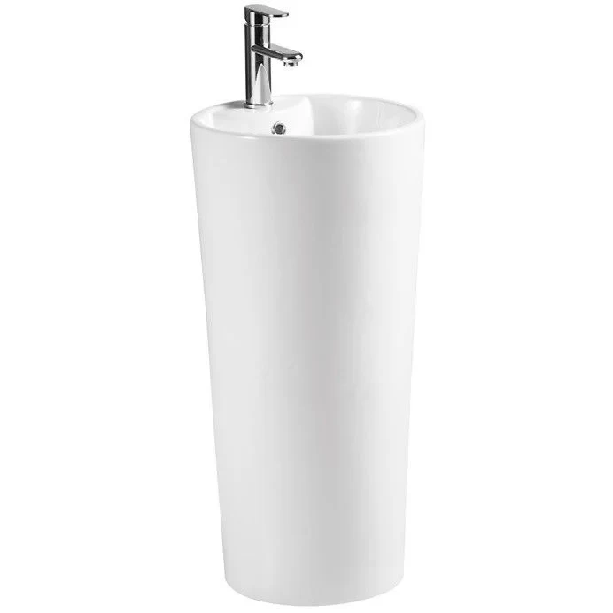 Lavoar baie freestanding, rotund Fluminia Athos 40x40 cm, cu preaplin