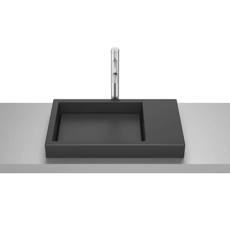 Lavoar baie incastrat, negru mat Roca Horizon 60x38 cm