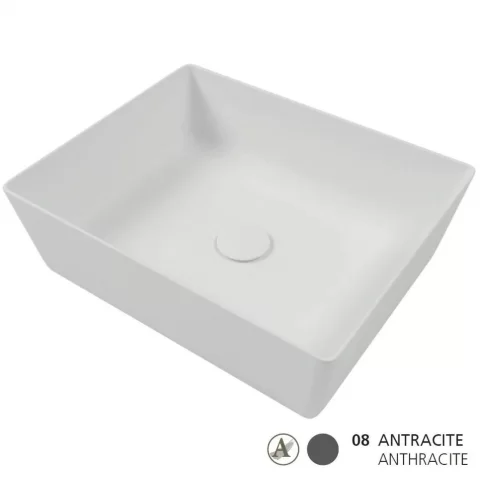 Lavoar baie pe blat, antracit Hatria Happy Hour Slim Alchemy 11:00 50x38 cm