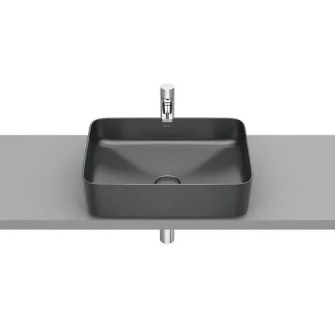 Lavoar baie pe blat, antracit Roca Inspira Square 50x37 cm