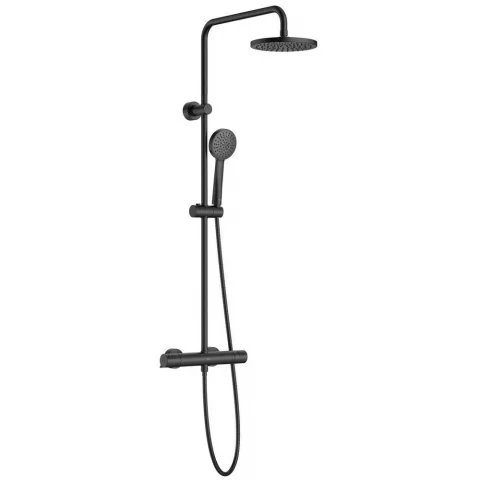 Coloana dus fara baterie Ideal Standard Alu+ si doua rafturi, negru mat