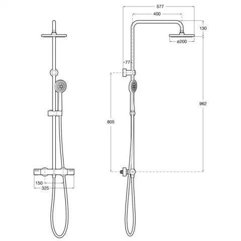 Coloana dus fara baterie Ideal Standard Alu+ si doua rafturi, negru mat