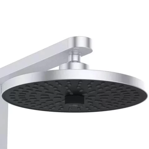 Coloana dus cu baterie si termostat Ideal Standard Ceraflow Alu+ si doua rafturi, argintiu mat