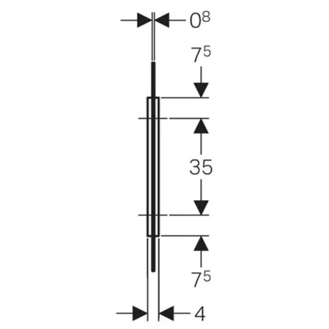 Geberit Separator pisoar 75x43 cm, sticla, alb