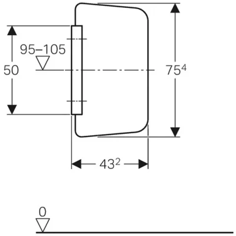 Geberit Separator pisoar 75x43 cm, sticla, alb