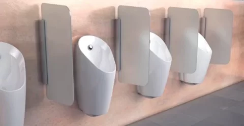 Geberit Separator pisoar 75x43 cm, sticla, alb