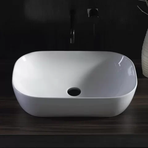 Lavoar baie pe blat Fluminia Crius White 46x32 cm