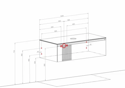 Mobilier de baie suspendat Manhattan