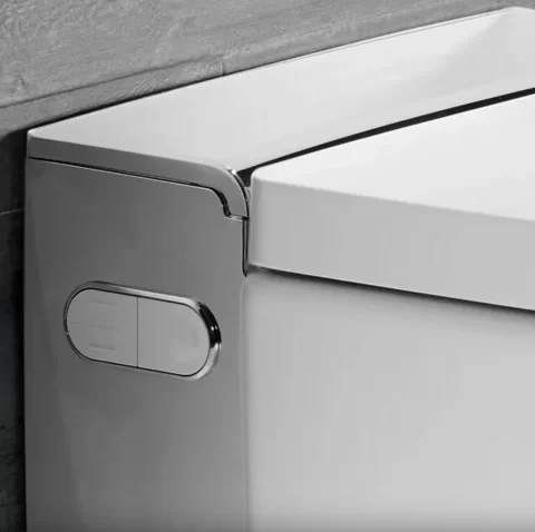 Vas wc suspendat, cu functie de bideu, capac soft close, alb – crom lucios, Geberit AquaClean, Mera Comfort