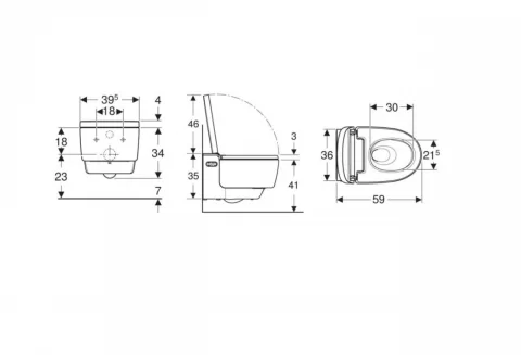 Vas wc suspendat, cu functie de bideu, capac soft close, alb lucios, Geberit AquaClean, Mera Comfort