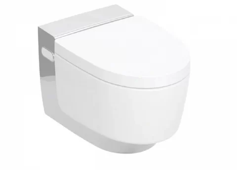 Vas wc suspendat, cu functie de bideu, capac soft close, alb lucios, Geberit AquaClean, Mera Comfort